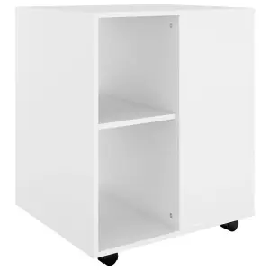 Berkfield Rolling Cabinet White 60x53x72 cm Engineered Wood