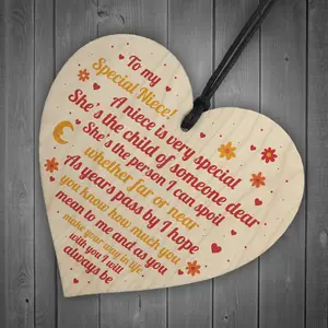 Red Ocean Niece Gifts From Auntie Uncle Handmade Wooden Heart Gift For Niece Keepsake