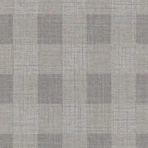 Isla Check Wallpaper In Taupe and Grey