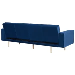 Sofa Bed VISNES Navy Blue Velvet