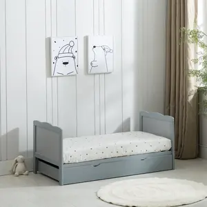 Draper Cot Bed with Mattress Grey