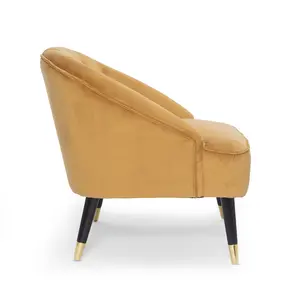 Velvet Gold Kensington Slipper Bedroom Accent Chair