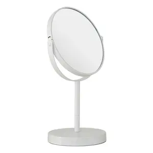 Metal Flat Mirror White / 29cm H x 18cm W