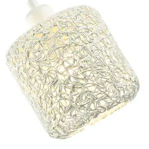 Industrial and Retro Style Twisted Wire Mesh Metal Light Shade in White Gloss