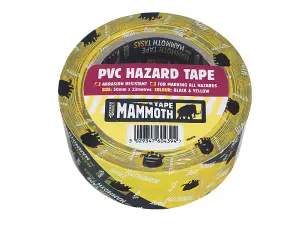 Everbuild 2HAZYW PVC Hazard Tape Black / Yellow 50mm x 33m EVB2HAZYW