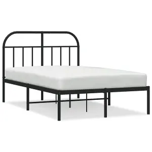 Berkfield Metal Bed Frame with Headboard Black 120x200 cm