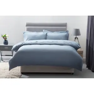 Cotton Solid Colour Duvet Cover Set with Pillowcases Storm / King Duvet Cover + 2 Standard Pillowcases