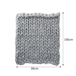 Light Grey Soft Throw Blanket for Sofa Home Decor 100cm L x 80cm W