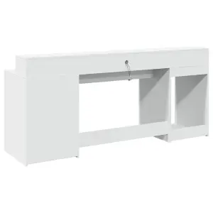 Berkfield Desk with LED Lights White 200x55x91 cm Engineered Wood