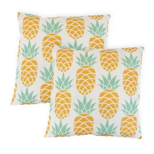 Gardenwize Pair of Outdoor Garden Sofa Chair Furniture Scatter Cushions- Pineapple