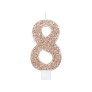 Unique Party Glitz 8th Birthday Candles Rose Gold (One Size)