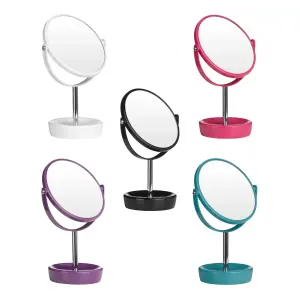 Essentials by Premier Black Plastic Swivel Table Mirror