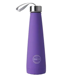 B&Co 450ml Conical Bottle Rubberised Finish Dark Violet