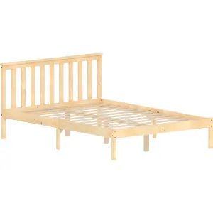 Vida Designs Milan Pine 4ft6 Double Wooden Bed Frame - Low Foot End