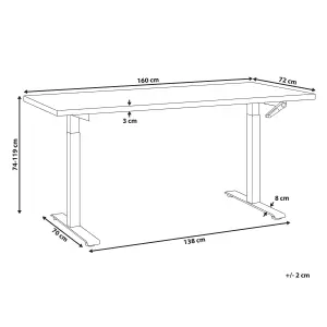 Adjustable Desk Manual White DESTINES