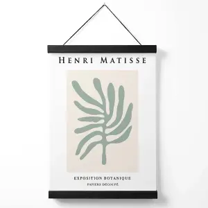 Matisse Leaf Sage Green and Cream Exhibition Medium Poster with Black Hanger