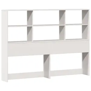 Berkfield Bookcase Bed without Mattress White 140x190cm Solid Wood Pine