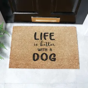 Life Is Better With A Dog Doormat (60 x 40cm)