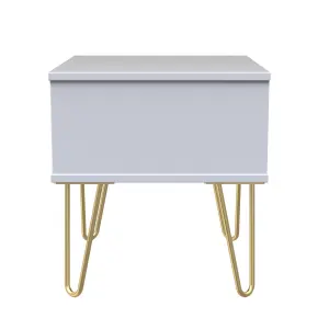 Diamond Ready assembled Matt white 1 Drawer Bedside chest (H)410mm (W)450mm (D)395mm