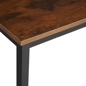 Desk Flint - writing, study, computer office table - Industrial wood dark, rustic