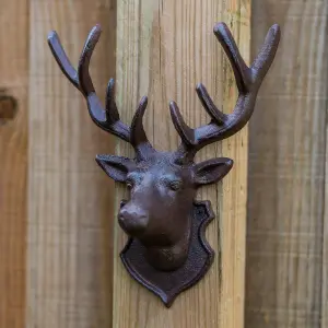 Woodside Cast Iron Wall Mounted Deer Head Statue