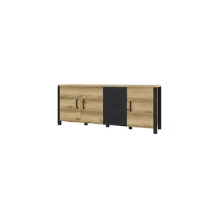 Monango 192 Cm Wide 3 Drawer Sideboard Grand Natural Oak