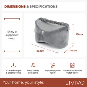 LIVIVO Memory Foam Orthopedic Contour Leg Pillow - Grey