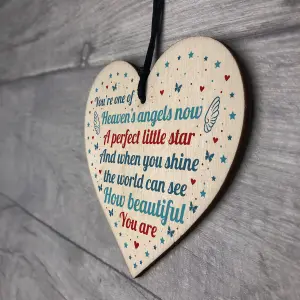 Red Ocean Baby Memorial Plaque Wooden Hanging Heart Sign Bereavement Miscarriage Stilllborn Baby Memorial Gifts For Mum Keepsake