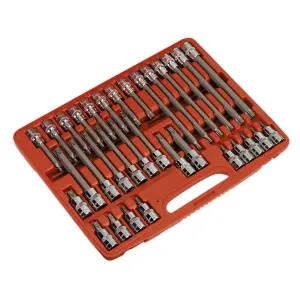 Sealey TRX-Star Socket Bit Set 32 Pieces 1/2" Square Drive Knurled Ring AK2194