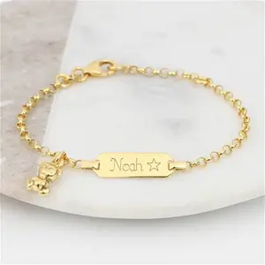 Personalised 18Ct Gold Plated Christening Bracelet