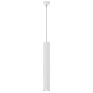 Milagro Hudson Pendant Lamp Hand Made High Quality Elegant Cylindrical Design With Matt White Finish