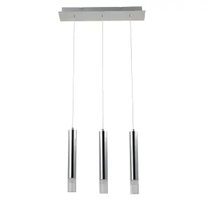 GoodHome Rossak Chrome effect 3 Lamp LED Pendant ceiling light, (Dia)430mm