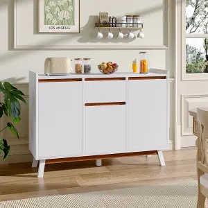 White Storage Sideboard with Drawer W 1200 x D 400 x H 860 mm