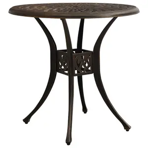 Berkfield Garden Table Bronze 78x78x72 cm Cast Aluminium