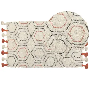 Cotton Area Rug 80 x 150 cm Beige and Orange HAJIPUR