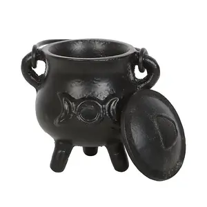 Something Different Cast Iron Triple Moon Cauldron Black (10.5cm x 8.5cm x 10cm)