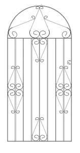 CLEVE Metal Scroll Tall Bow Top Garden Gate 991mm GAP x 1867mm High CBZP43