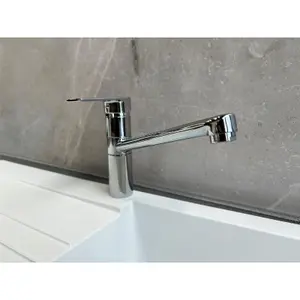 Franke Logos Long Reach Single Lever Swivel Spout Chrome Mixer Kitchen Tap