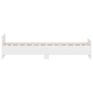 Berkfield Bed Frame White 75x190 cm Small Single Engineered Wood