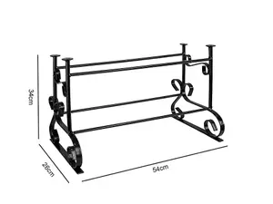 Shoe Rack - 4 Pair Black Plastic Coated Steel