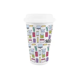 Secretary Ceramic Travel Mug - Novelty Adminstration PA Job Gifts - Double-Walled Insulated Hot/Cold Drinks Cup Present