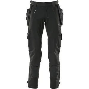 Mascot Advanced Trousers with Holster Pockets and Stretch - Black   (30.5) (Leg Length - Regular)