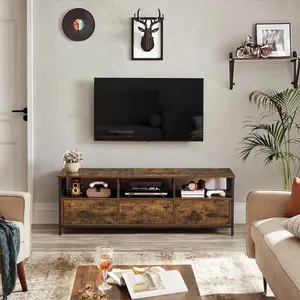 Adame TV Stand for TVs up to 65" Rustic Brown/Black