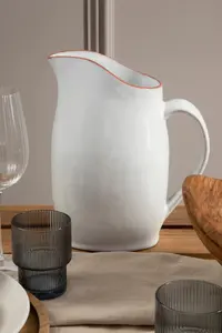 Maison by Premier Calisto White Glazed Terracotta Pitcher