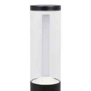 GoodHome Trinidad Black Mains-powered (wired) 1 lamp Integrated LED Outdoor Post light (H)450mm