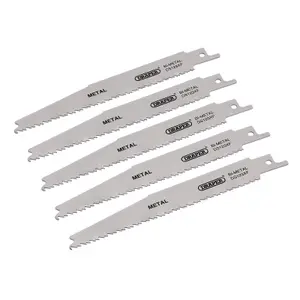 Draper  Bi-metal Reciprocating Saw Blades for Metal Cutting, 150mm, 8-14tpi (Pack of 5) 38755