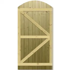 Premier Garden Supplies Pedestrian Gate 180cm (6ft) High x 90cm Wide Tongue & Groove Arch Top Fully Framed Single Swing Gate