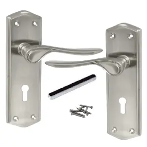 Door Handles Stellar Scroll Lever Internal Lock - Satin 170mm x 50mm