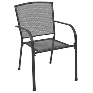 Berkfield Outdoor Chairs 4 pcs Mesh Design Anthracite Steel