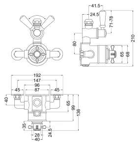 Traditional Exposed Twin Thermostatic Shower Valve (1 Outlet) - Chrome - Balterley